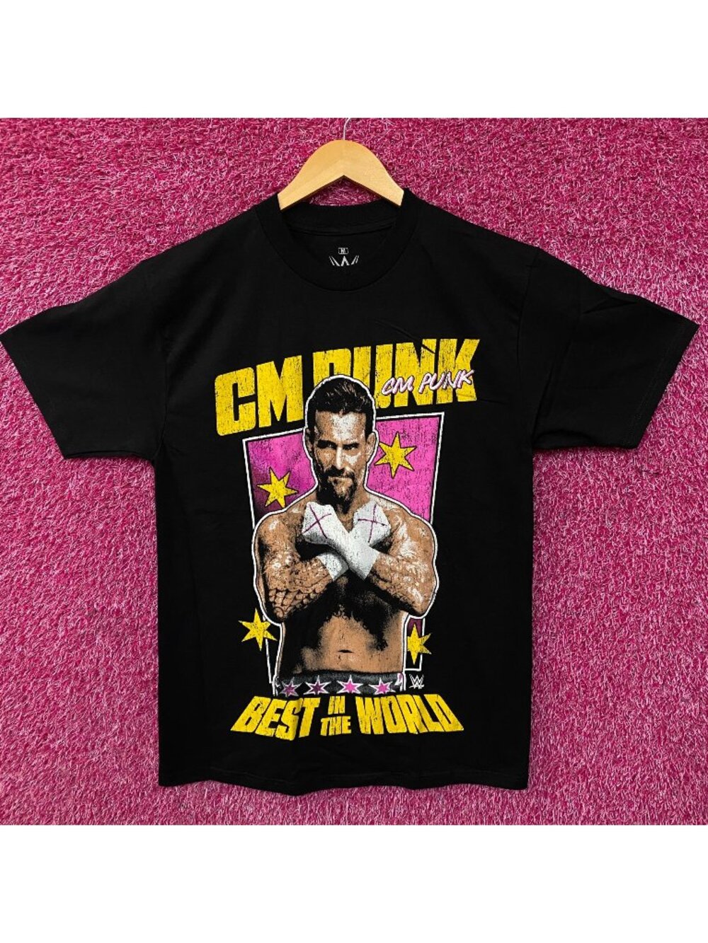 WWE CM Punk Vintage Style Best in the World Graphic T-Shirt Medium